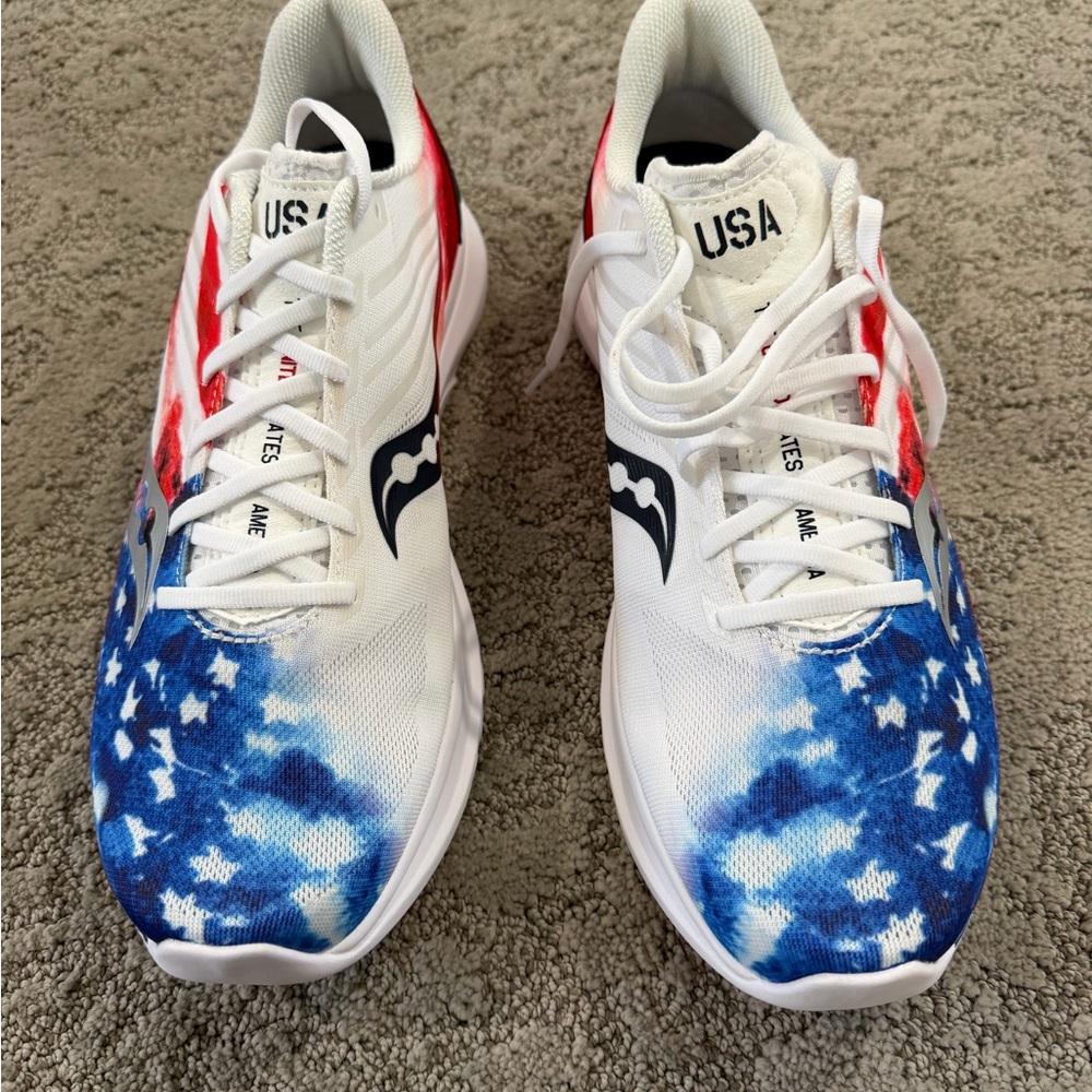 Saucony Patriotic Running Shoes - White, Blue, Red